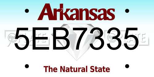 5EB7335 Arkansas License Plate