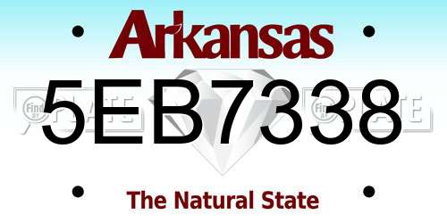 5EB7338 Arkansas License Plate
