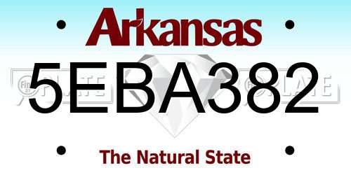 5EBA382 Arkansas License Plate