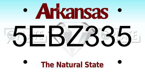 5EBZ335 Arkansas License Plate