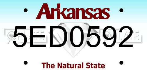 5ED0592 Arkansas License Plate