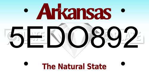5EDO892 Arkansas License Plate