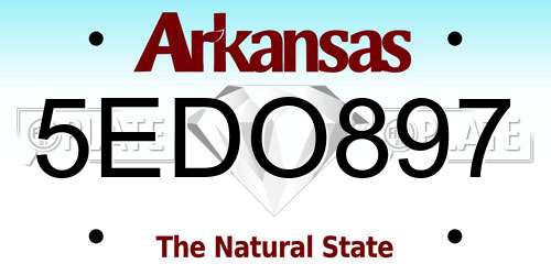 5EDO897 Arkansas License Plate