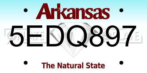 5EDQ897 Arkansas License Plate