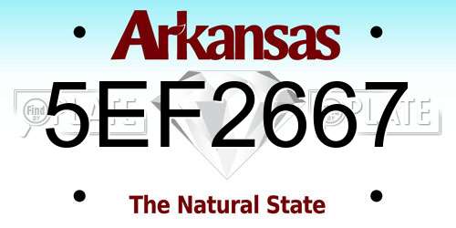 5EF2667 Arkansas License Plate