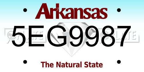 5EG9987 Arkansas License Plate