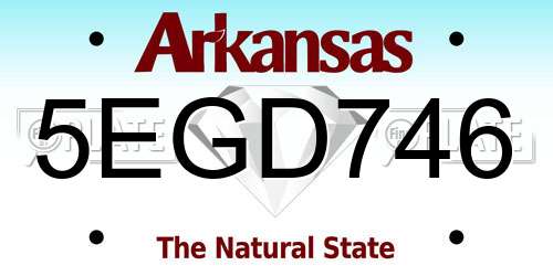 5EGD746 Arkansas License Plate
