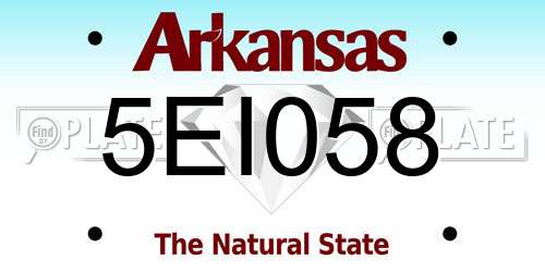 5EI058 Arkansas License Plate