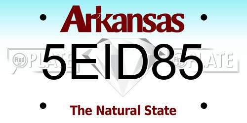 5EID85 Arkansas License Plate