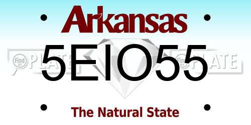 5EIO55 Arkansas License Plate