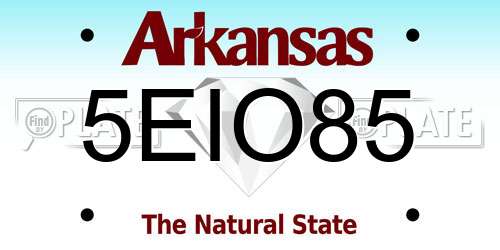 5EIO85 Arkansas License Plate
