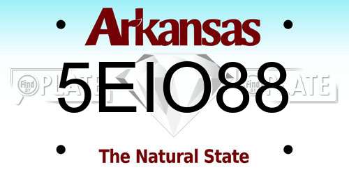 5EIO88 Arkansas License Plate