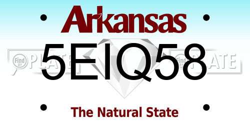 5EIQ58 Arkansas License Plate