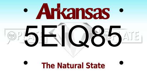 5EIQ85 Arkansas License Plate