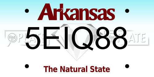 5EIQ88 Arkansas License Plate