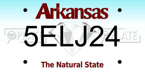 5ELJ24 Arkansas License Plate
