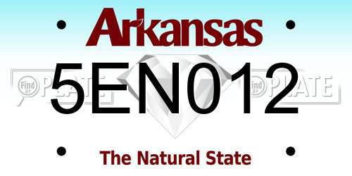 5EN012 Arkansas License Plate