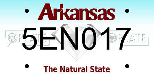 5EN017 Arkansas License Plate
