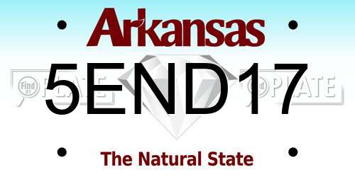 5END17 Arkansas License Plate