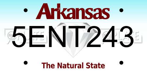 5ENT243 Arkansas License Plate