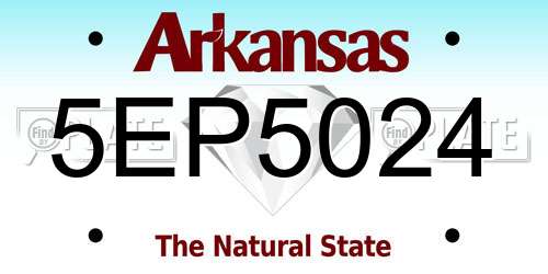 5EP5024 Arkansas License Plate