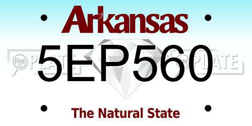 5EP560 Arkansas License Plate