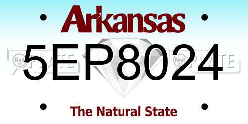 5EP8024 Arkansas License Plate