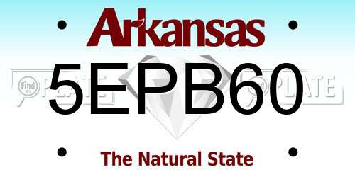 5EPB60 Arkansas License Plate
