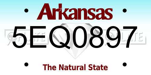 5EQ0897 Arkansas License Plate