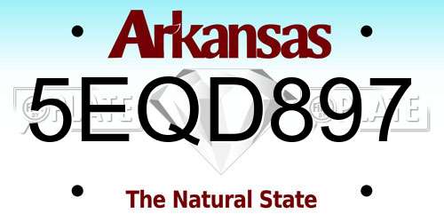 5EQD897 Arkansas License Plate