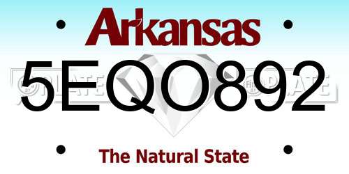 5EQO892 Arkansas License Plate