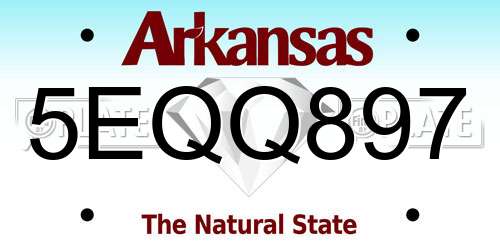 5EQQ897 Arkansas License Plate