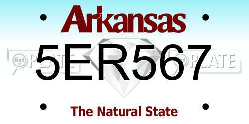 5ER567 Arkansas License Plate