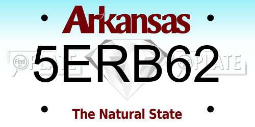 5ERB62 Arkansas License Plate