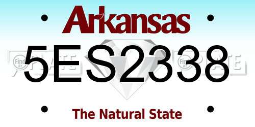 5ES2338 Arkansas License Plate