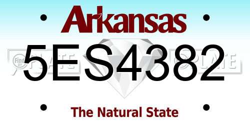5ES4382 Arkansas License Plate