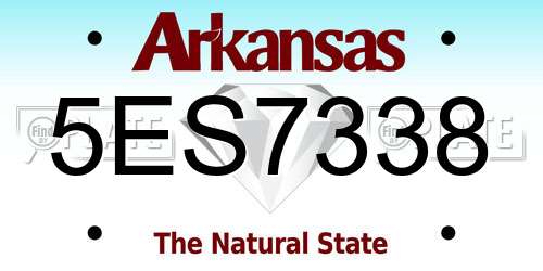 5ES7338 Arkansas License Plate