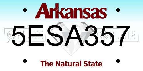 5ESA357 Arkansas License Plate