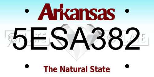 5ESA382 Arkansas License Plate