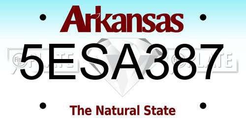 5ESA387 Arkansas License Plate