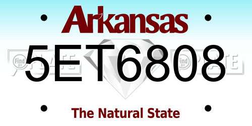 5ET6808 Arkansas License Plate