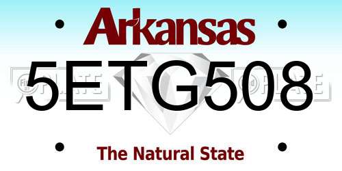 5ETG508 Arkansas License Plate