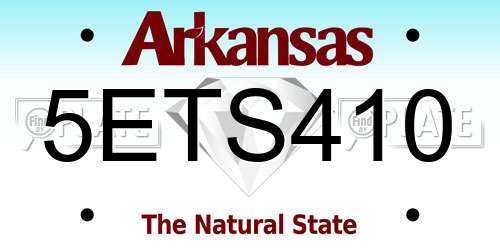 5ETS410 Arkansas License Plate