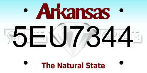 5EU7344 Arkansas License Plate