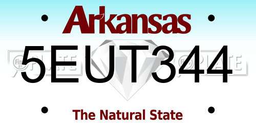 5EUT344 Arkansas License Plate