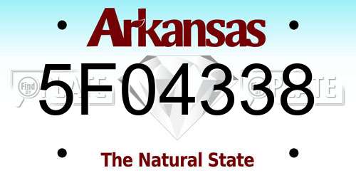5F04338 Arkansas License Plate