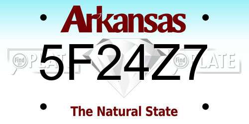 5F24Z7 Arkansas License Plate
