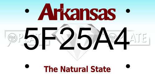 5F25A4 Arkansas License Plate