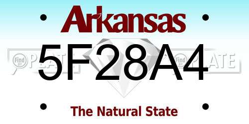 5F28A4 Arkansas License Plate
