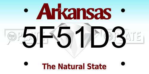 5F51D3 Arkansas License Plate